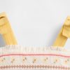 Vestido de bebé bordado con lazo en los hombros Vestido de bebé bordado con lazo en los hombros
