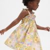 Vestido de gasa de algodón con tirantes de lazo para bebés y niños pequeños