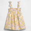 Vestido de gasa de algodón con tirantes de lazo para bebés y niños pequeños