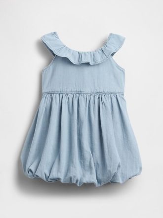 Vestido de mezclilla con burbujas para bebés y niños pequeños