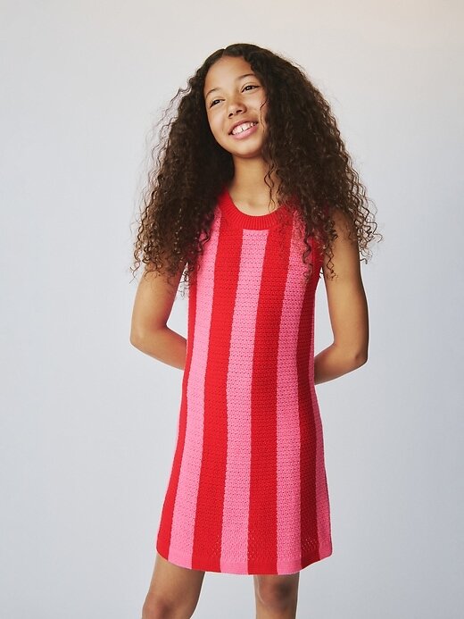 Vestido de rayas de crochet para niños Vestido de rayas de crochet para niños