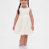 Vestido de técnica mixta con ribete de encaje para bebés y niños pequeños