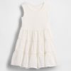 Vestido de técnica mixta con ribete de encaje para bebés y niños pequeños