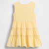 Vestido de técnica mixta con ribete de encaje para bebés y niños pequeños