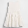 Vestido de técnica mixta con ribete de encaje para bebés y niños pequeños