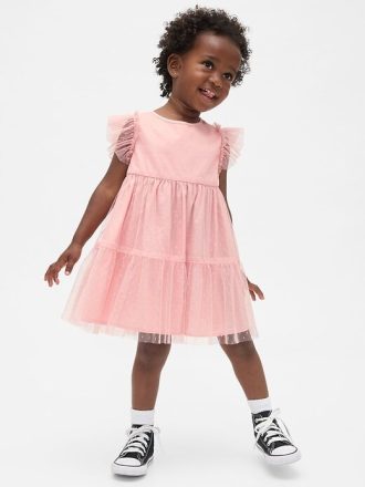 Vestido de tul escalonado para bebés y niños pequeños