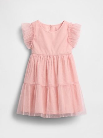 Vestido de tul escalonado para bebés y niños pequeños