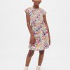 Vestido floral fruncido para niños
