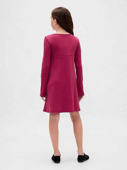 Vestido infantil con lazo y canalé Vestido infantil con lazo y canalé