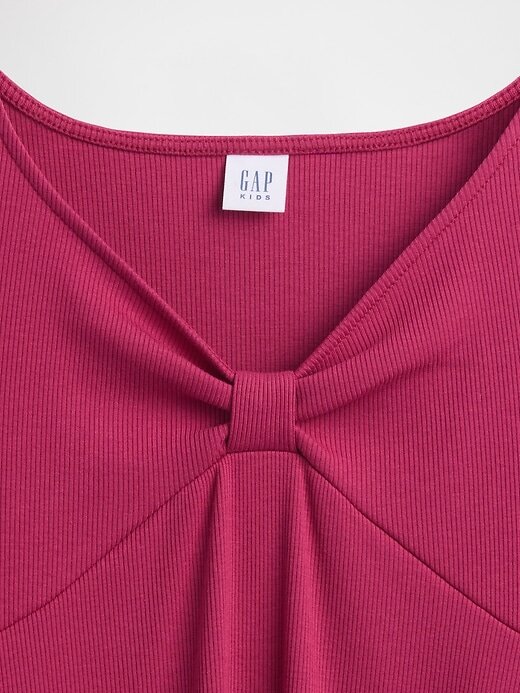 Vestido infantil con lazo y canalé Vestido infantil con lazo y canalé