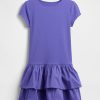 Vestido infantil con volantes y cintura baja