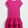 Vestido infantil con volantes y cintura baja