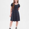 Vestido infantil de canalé fruncido Vestido infantil de canalé fruncido