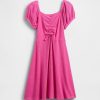 Vestido infantil de canalé fruncido