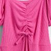 Vestido infantil de canalé fruncido