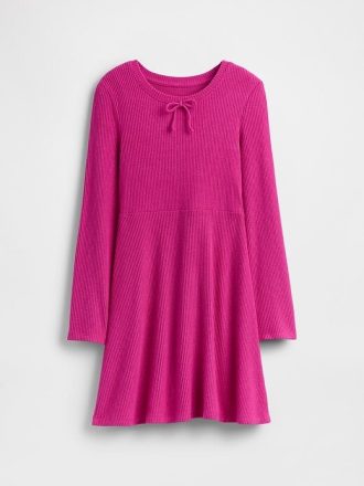 Vestido infantil de canalé suave