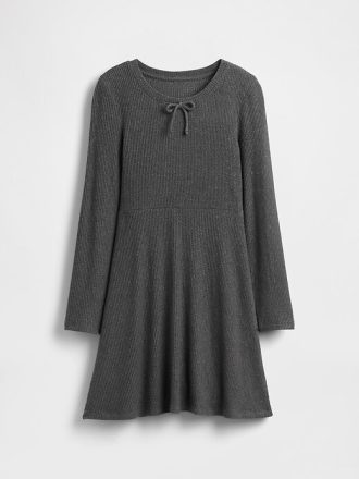 Vestido infantil de canalé suave