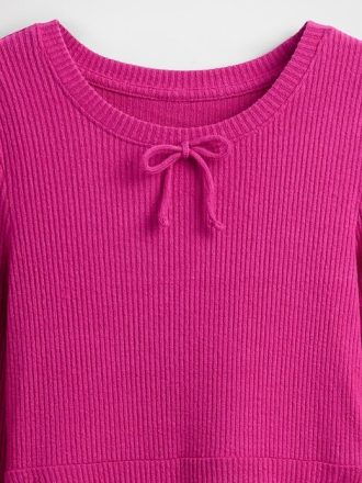 Vestido infantil de canalé suave