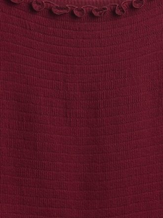 Vestido infantil de cuello cuadrado fruncido con hilado suave