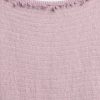 Vestido infantil de cuello cuadrado fruncido con hilado suave