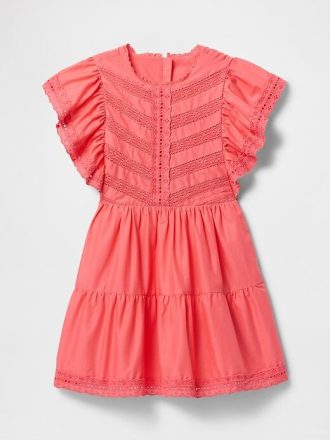 Vestido infantil de encaje con volantes escalonados