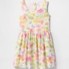 Vestido infantil de lino y algodón con estampado floral Vestido infantil de lino y algodón con estampado floral
