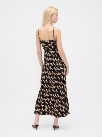 Vestido largo de tirantes con botones al frente