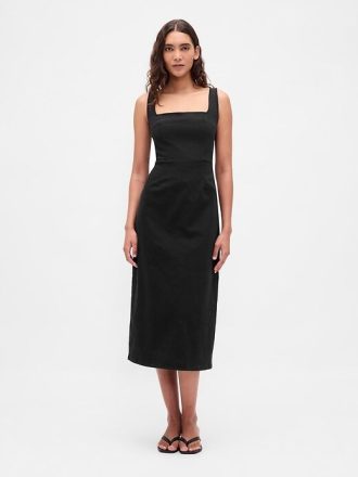 Vestido midi ajustado de mezclilla