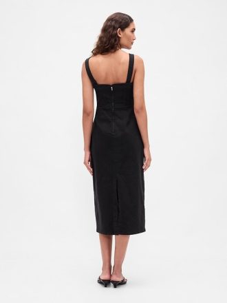 Vestido midi ajustado de mezclilla