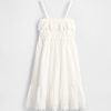 Vestido midi con volantes y fruncido para niños Vestido midi con volantes y fruncido para niños