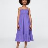 Vestido midi de gasa arrugada para niños Vestido midi de gasa arrugada para niños