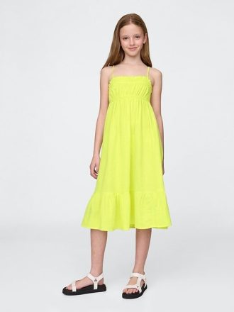 Vestido midi de gasa arrugada para niños