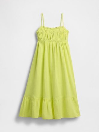 Vestido midi de gasa arrugada para niños