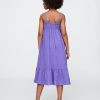 Vestido midi de gasa arrugada para niños Vestido midi de gasa arrugada para niños
