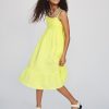Vestido midi de gasa arrugada para niños Vestido midi de gasa arrugada para niños