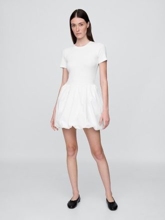 Vestido mini moderno de burbujas con técnica mixta