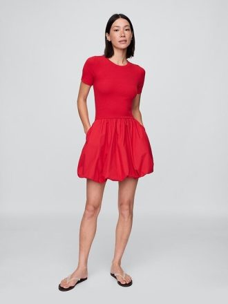 Vestido mini moderno de burbujas con técnica mixta