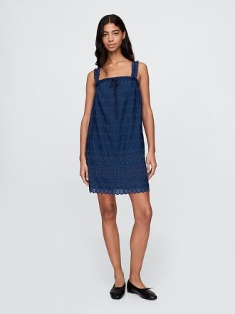 Vestido mini recto con ojales de Gap × DÔEN