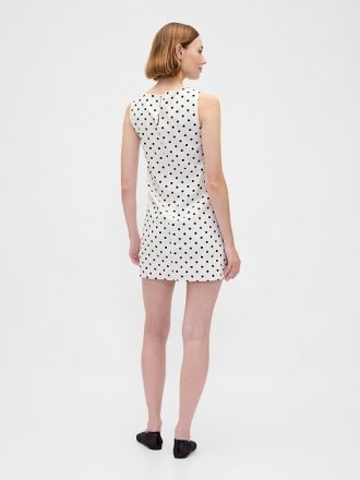 Vestido mini recto de mezcla de lino