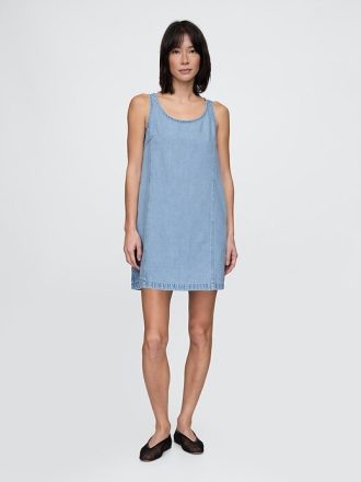 Vestido mini recto de mezclilla ultra suave