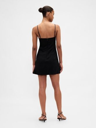 Vestido minifalda de mezcla de lino