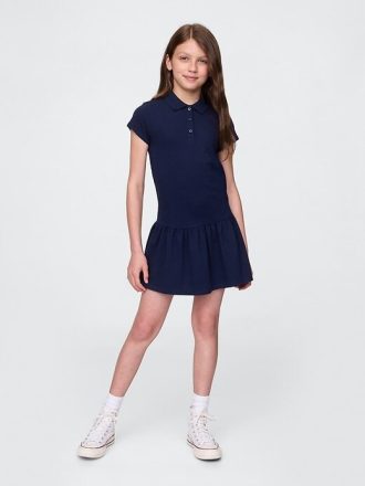 Vestido polo de cintura baja para uniforme infantil