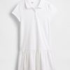 Vestido polo de cintura baja para uniforme infantil Vestido polo de cintura baja para uniforme infantil