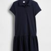 Vestido polo de cintura baja para uniforme infantil Vestido polo de cintura baja para uniforme infantil