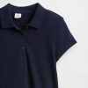 Vestido polo de cintura baja para uniforme infantil Vestido polo de cintura baja para uniforme infantil