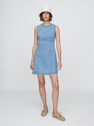 Vestido recto mini de mezclilla