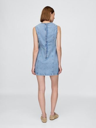 Vestido recto mini de mezclilla