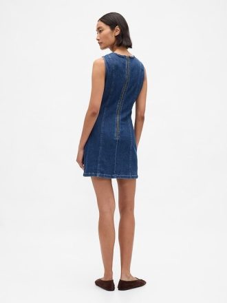 Vestido recto mini de mezclilla