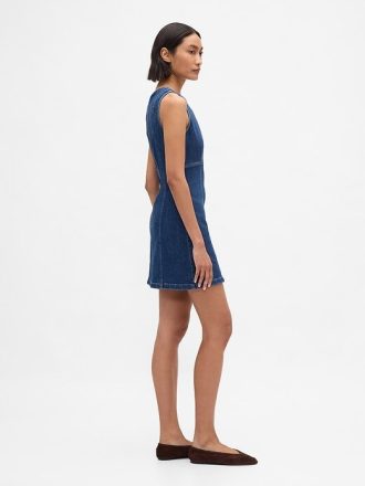 Vestido recto mini de mezclilla