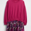 Vestido sudadera plisado suave vintage para niños